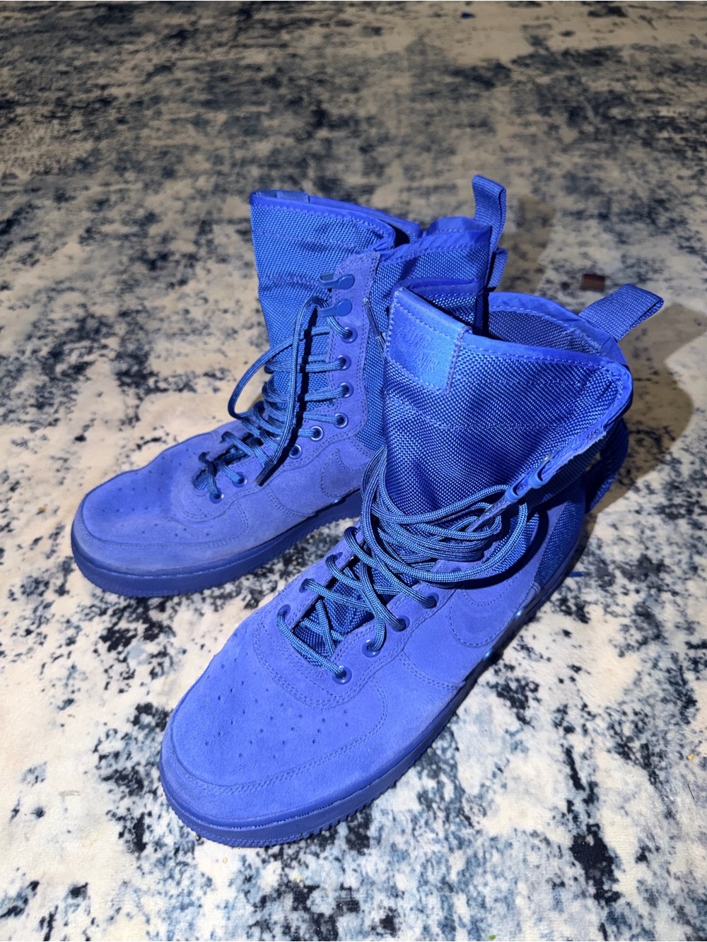 Nike‎ SF Air Force 1 High Triple Blue Military Boots Men’s Size 10